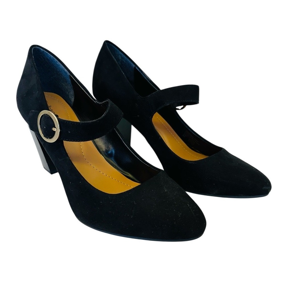 Style & Co Womens Alabina Black Faux Suede Ankle Strap Mary Jane Pumps Size 9M